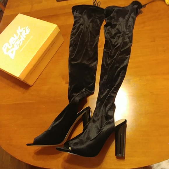 Public Desire Shoes - Public Desire Thigh High Open Toe Boots